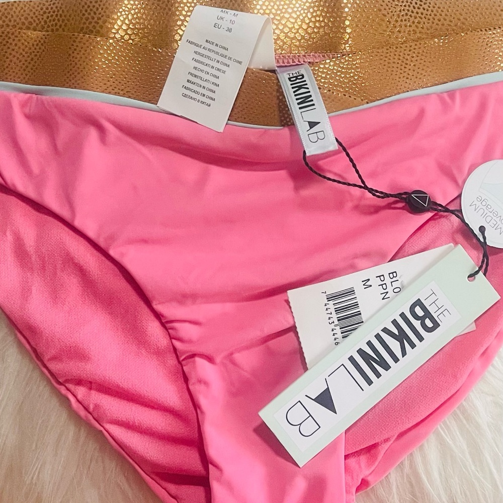 The Bikini Lab Pink and Gold Bikini Bottom
